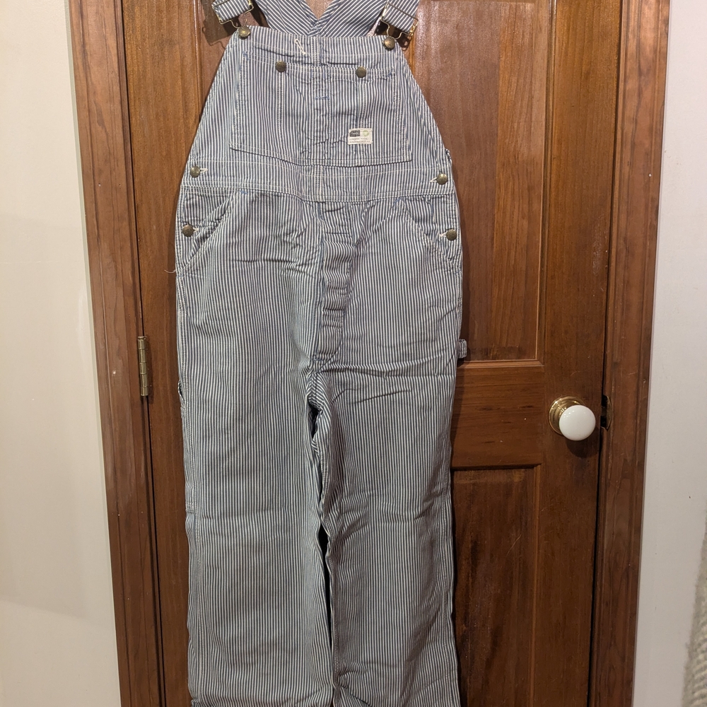 Vintage Blue and White Striped Overalls